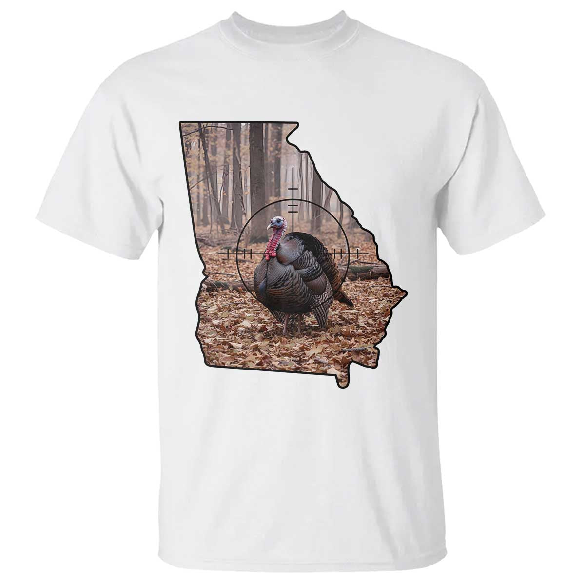 Georgia Turkey Hunting T Shirt Camo American Flag Hunter Gift TS12 White Print Your Wear