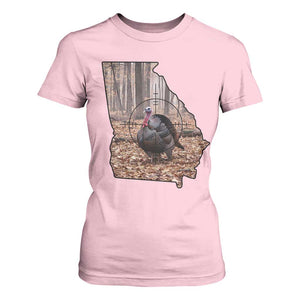 Georgia Turkey Hunting T Shirt For Women Camo American Flag Hunter Gift TS12 Light Pink Print Your Wear