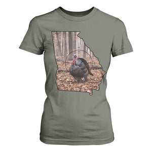 Georgia Turkey Hunting T Shirt For Women Camo American Flag Hunter Gift TS12 Military Green Print Your Wear