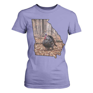 Georgia Turkey Hunting T Shirt For Women Camo American Flag Hunter Gift TS12 Violet Print Your Wear