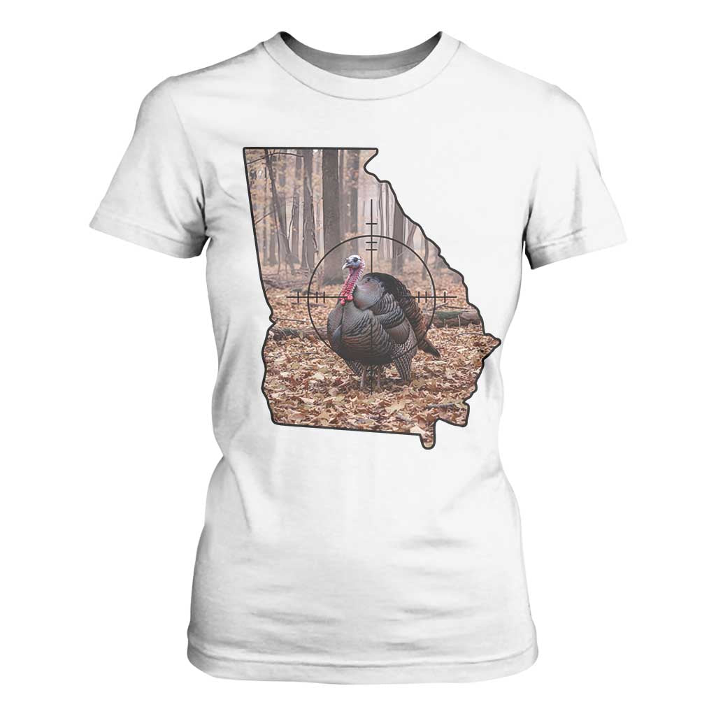 Georgia Turkey Hunting T Shirt For Women Camo American Flag Hunter Gift TS12 White Print Your Wear