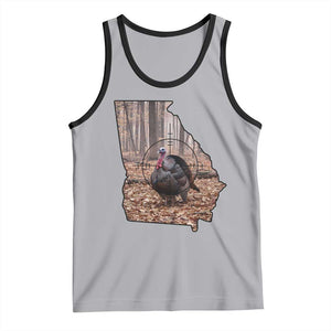 Georgia Turkey Hunting Tank Top Camo American Flag Hunter Gift TS12 Athletic Heather Black Print Your Wear