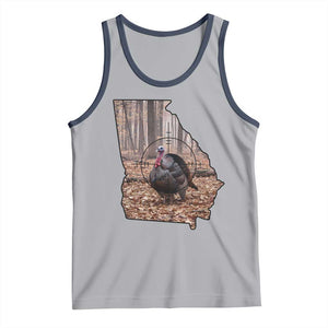 Georgia Turkey Hunting Tank Top Camo American Flag Hunter Gift TS12 Athletic Heather Navy Print Your Wear