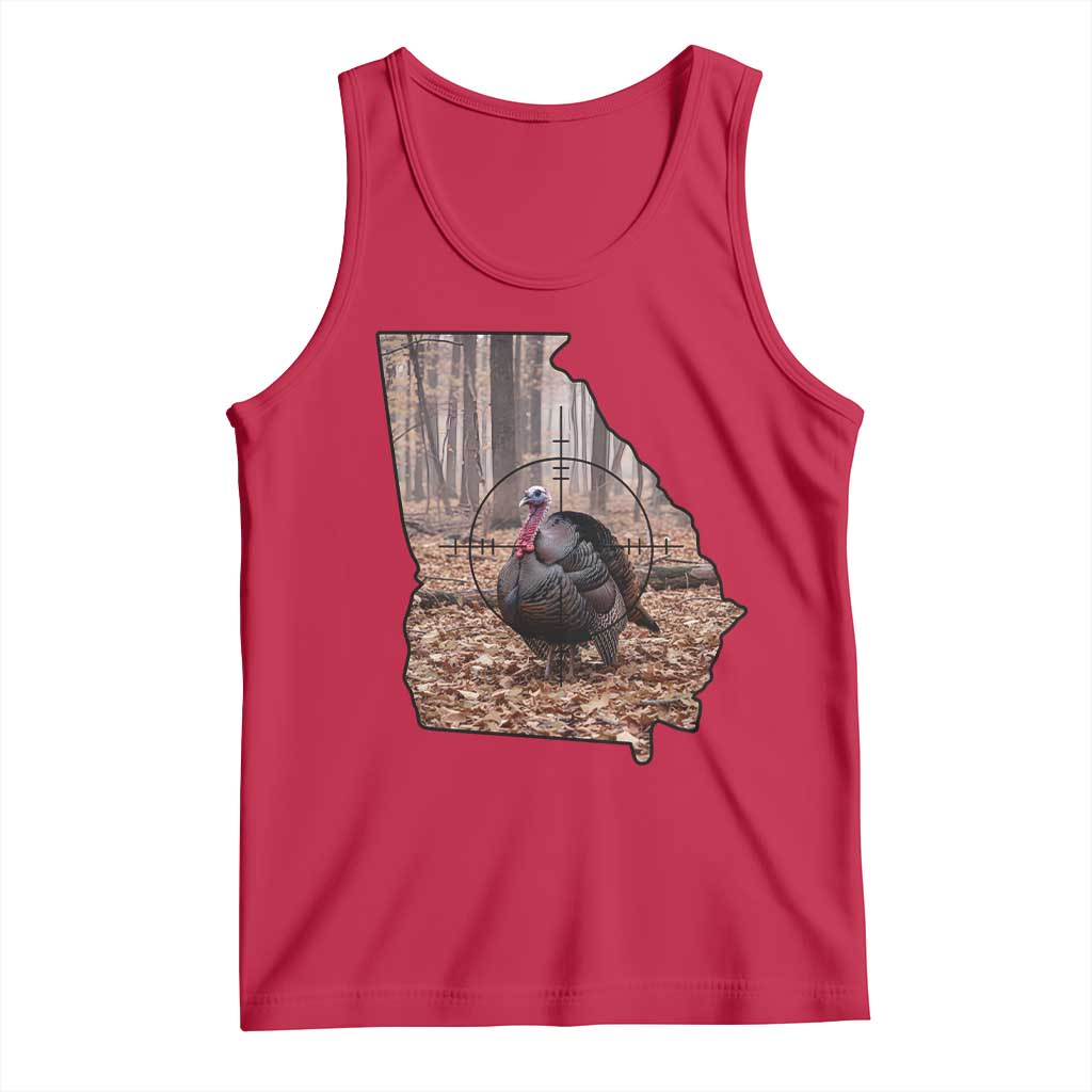 Georgia Turkey Hunting Tank Top Camo American Flag Hunter Gift TS12 Red Print Your Wear