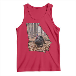 Georgia Turkey Hunting Tank Top Camo American Flag Hunter Gift TS12 Red Print Your Wear