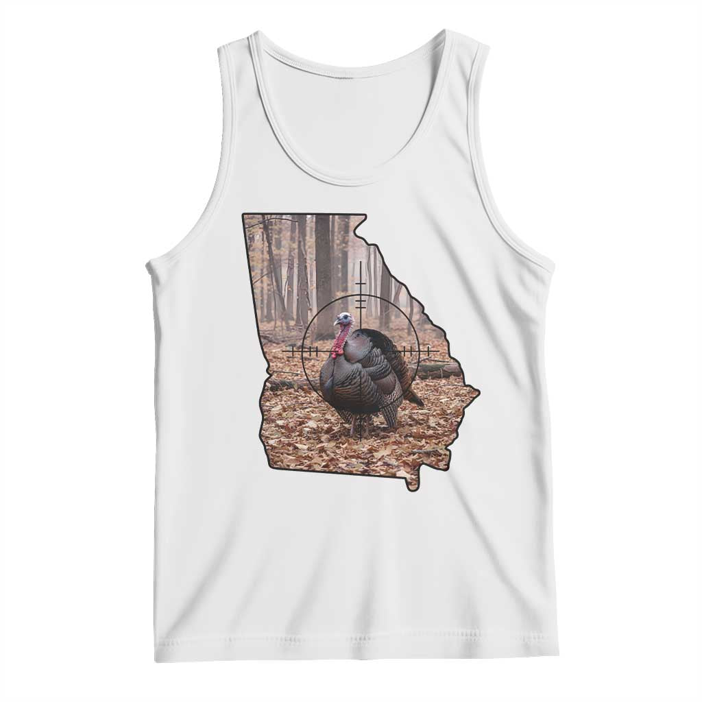 Georgia Turkey Hunting Tank Top Camo American Flag Hunter Gift TS12 White Print Your Wear