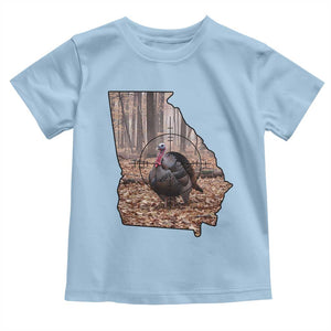 Georgia Turkey Hunting Toddler T Shirt Camo American Flag Hunter Gift TS12 Light Blue Print Your Wear