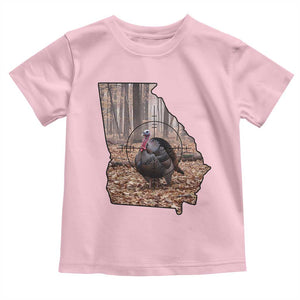 Georgia Turkey Hunting Toddler T Shirt Camo American Flag Hunter Gift TS12 Light Pink Print Your Wear