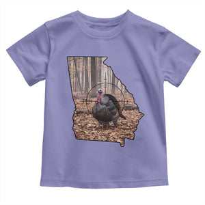 Georgia Turkey Hunting Toddler T Shirt Camo American Flag Hunter Gift TS12 Violet Print Your Wear