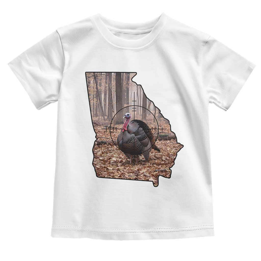 Georgia Turkey Hunting Toddler T Shirt Camo American Flag Hunter Gift TS12 White Print Your Wear