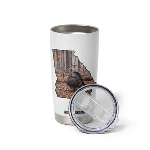 Georgia Turkey Hunting Tumbler Cup Camo American Flag Hunter Gift - Print Your Wear