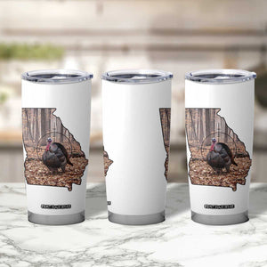 Georgia Turkey Hunting Tumbler Cup Camo American Flag Hunter Gift - Print Your Wear