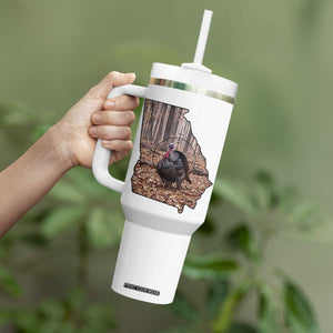 Georgia Turkey Hunting Tumbler With Handle Camo American Flag Hunter Gift TS12 Print Your Wear