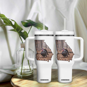 Georgia Turkey Hunting Tumbler With Handle Camo American Flag Hunter Gift TS12 Print Your Wear