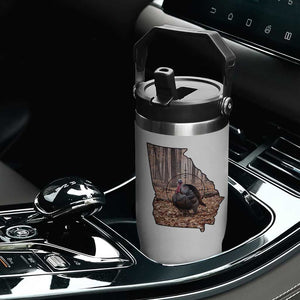 Georgia Turkey Hunting Flip Straw Tumbler Camo American Flag Hunter Gift TS12 Print Your Wear