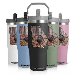 Georgia Turkey Hunting Flip Straw Tumbler Camo American Flag Hunter Gift TS12 Print Your Wear