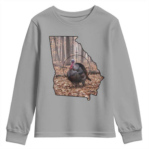Georgia Turkey Hunting Youth Sweatshirt Camo American Flag Hunter Gift TS12 Sport Gray Print Your Wear
