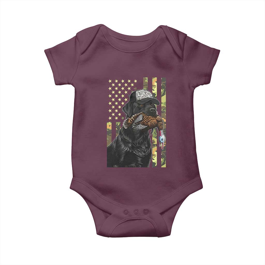 Camo Hunting Dog Turkey American Pride Gift Baby Onesie TS12 Maroon Print Your Wear