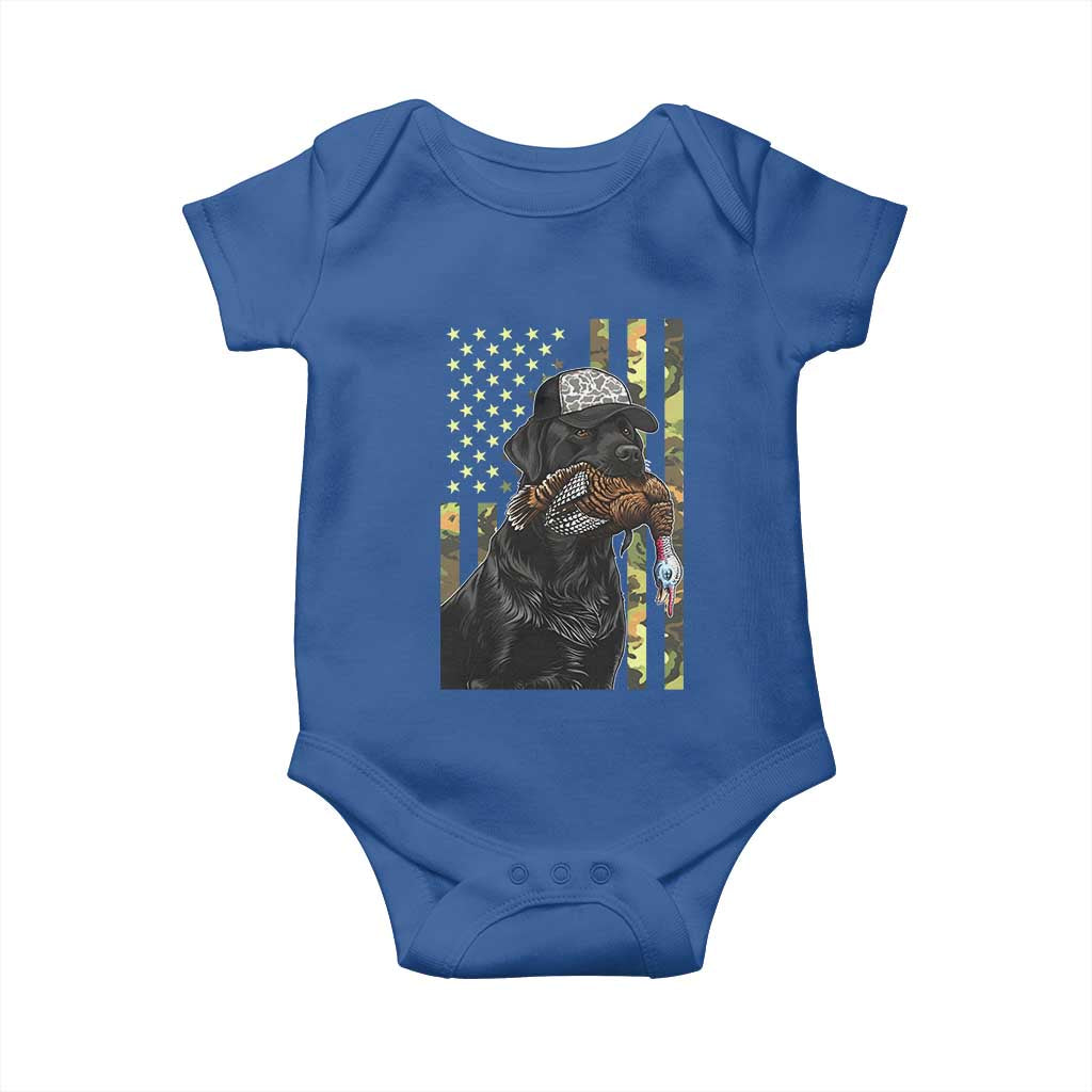Camo Hunting Dog Turkey American Pride Gift Baby Onesie TS12 Royal Blue Print Your Wear