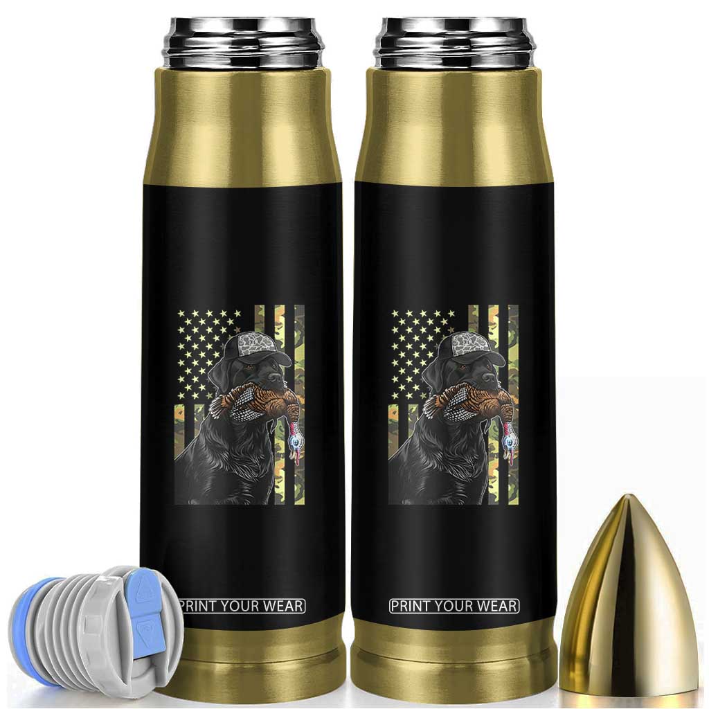 Camo Hunting Dog Turkey American Pride Gift Bullet Tumbler TS12 Black Print Your Wear