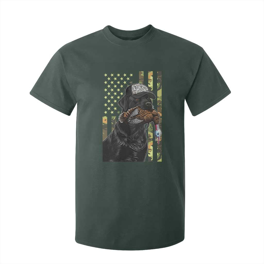 Camo Hunting Dog Turkey American Pride Gift T Shirt For Kid TS12 Dark Forest Green Print Your Wear