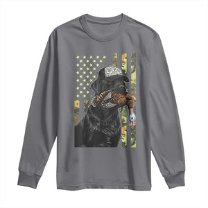 Camo Hunting Dog Turkey American Pride Gift Long Sleeve Shirt TS12 Charcoal Print Your Wear