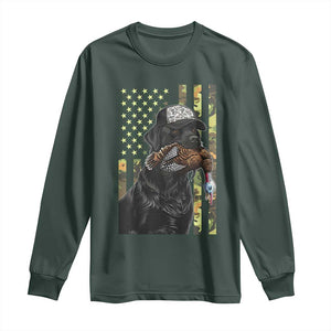 Camo Hunting Dog Turkey American Pride Gift Long Sleeve Shirt TS12 Dark Forest Green Print Your Wear