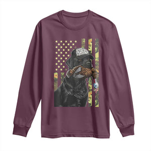 Camo Hunting Dog Turkey American Pride Gift Long Sleeve Shirt TS12 Maroon Print Your Wear