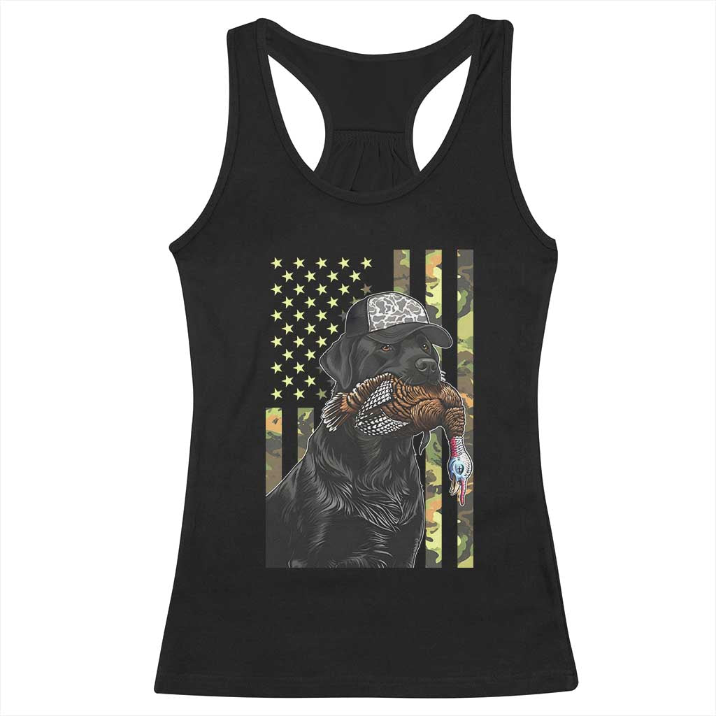 Camo Hunting Dog Turkey American Pride Gift Racerback Tank Top TS12 Black Print Your Wear