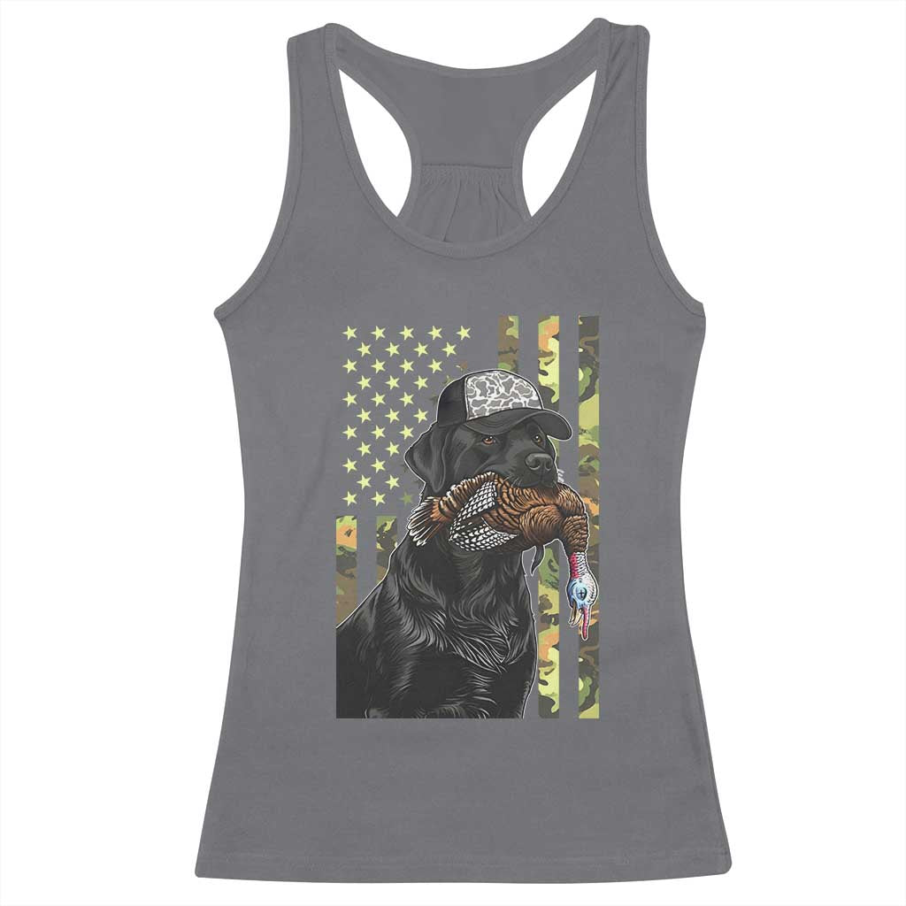Camo Hunting Dog Turkey American Pride Gift Racerback Tank Top TS12 Charcoal Print Your Wear