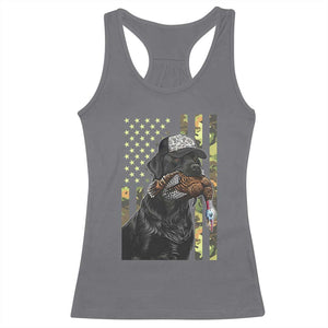 Camo Hunting Dog Turkey American Pride Gift Racerback Tank Top - Print Your Wear