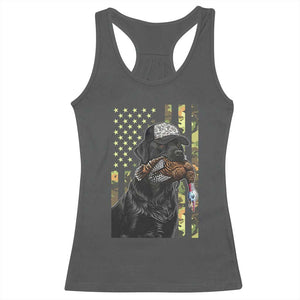 Camo Hunting Dog Turkey American Pride Gift Racerback Tank Top - Print Your Wear