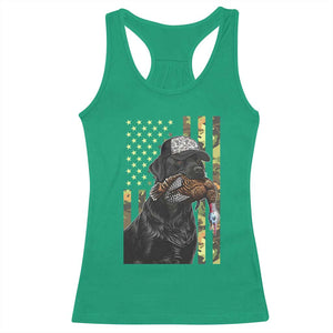 Camo Hunting Dog Turkey American Pride Gift Racerback Tank Top - Print Your Wear