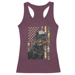 Camo Hunting Dog Turkey American Pride Gift Racerback Tank Top - Print Your Wear
