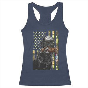 Camo Hunting Dog Turkey American Pride Gift Racerback Tank Top - Print Your Wear