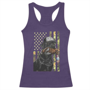 Camo Hunting Dog Turkey American Pride Gift Racerback Tank Top - Print Your Wear