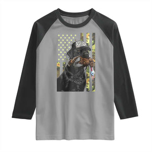Camo Hunting Dog Turkey American Pride Gift Raglan Shirt TS12 Sport Gray Black Print Your Wear