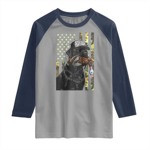 Camo Hunting Dog Turkey American Pride Gift Raglan Shirt TS12 Sport Gray Navy Print Your Wear
