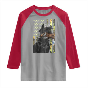 Camo Hunting Dog Turkey American Pride Gift Raglan Shirt TS12 Sport Gray Red Print Your Wear