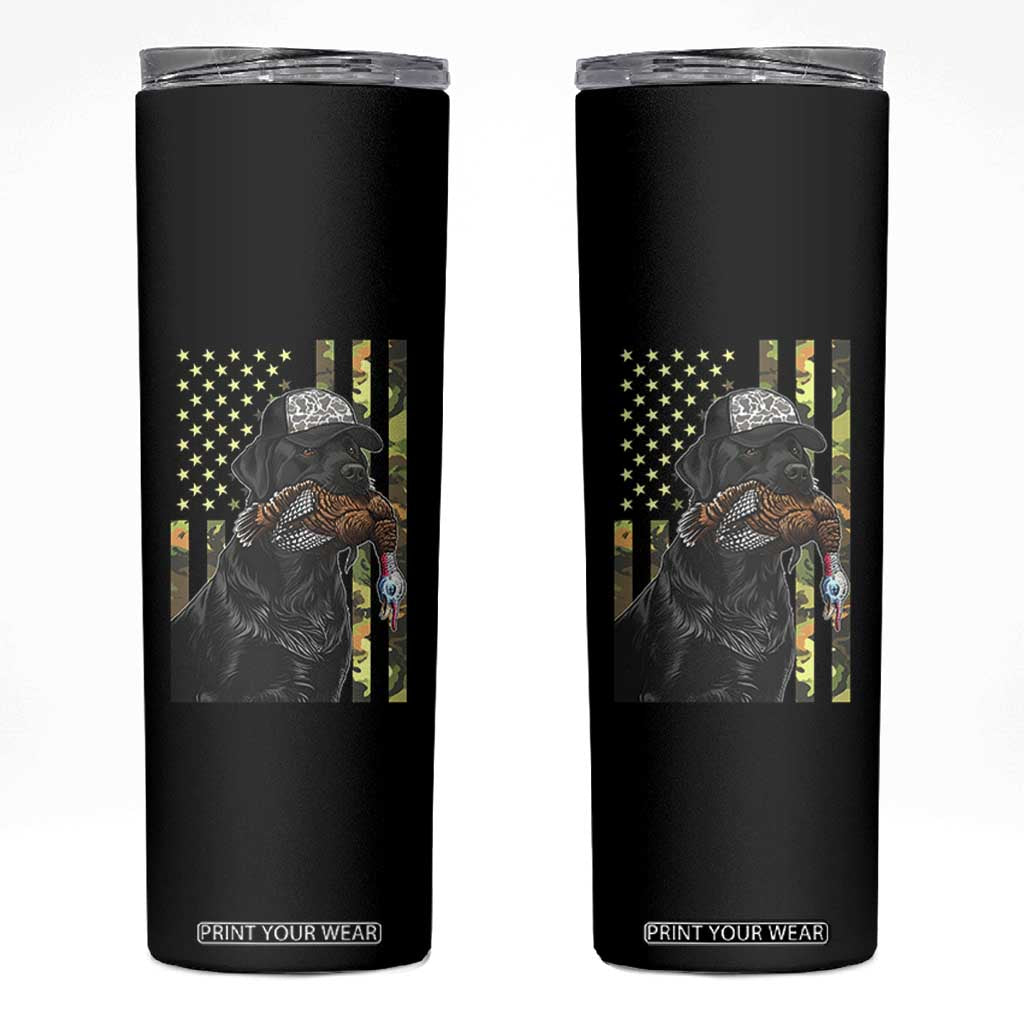 Camo Hunting Dog Turkey American Pride Gift Skinny Tumbler TS12 Black Print Your Wear