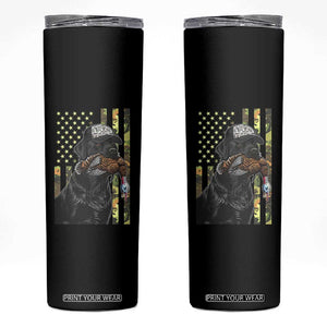 Camo Hunting Dog Turkey American Pride Gift Skinny Tumbler TS12 Black Print Your Wear