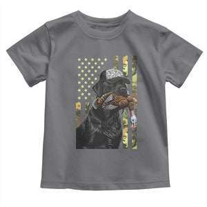 Camo Hunting Dog Turkey American Pride Gift Toddler T Shirt TS12 Charcoal Print Your Wear