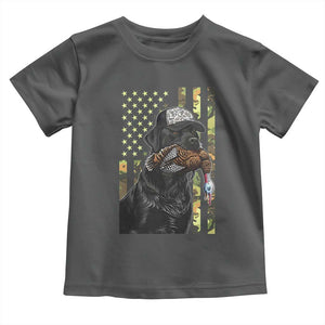 Camo Hunting Dog Turkey American Pride Gift Toddler T Shirt TS12 Dark Heather Print Your Wear