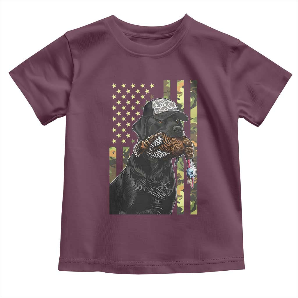 Camo Hunting Dog Turkey American Pride Gift Toddler T Shirt TS12 Maroon Print Your Wear