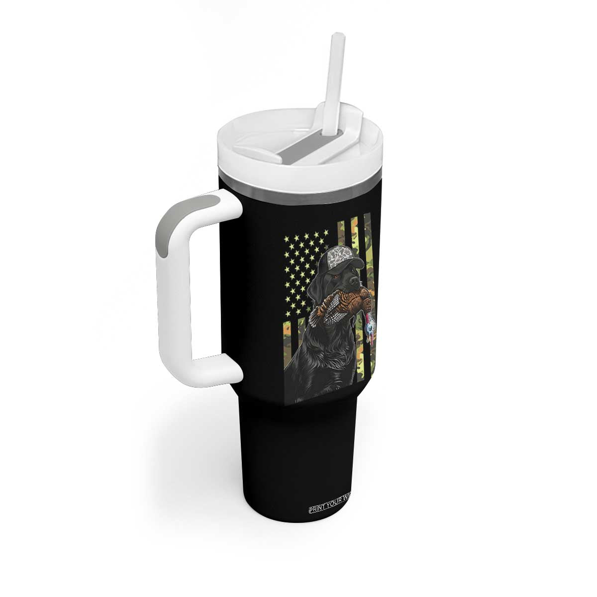 Camo Hunting Dog Turkey American Pride Gift Tumbler With Handle TS12 Print Your Wear