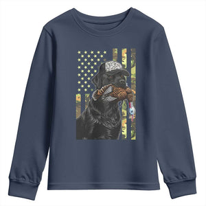 Camo Hunting Dog Turkey American Pride Gift Youth Sweatshirt TS12 Navy Print Your Wear