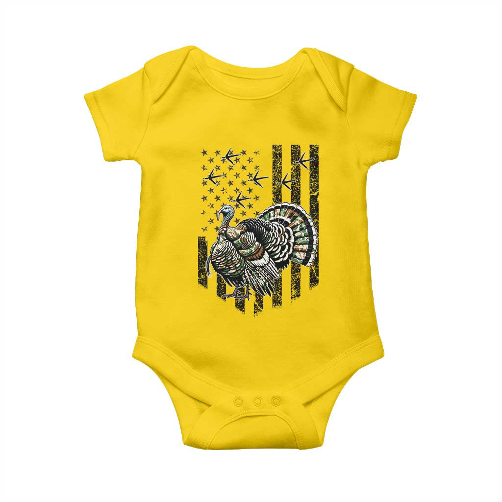 Turkey Hunter Baby Onesie Patriotic American Flag Gift TS12 Daisy Print Your Wear