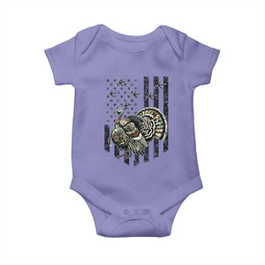 Turkey Hunter Baby Onesie Patriotic American Flag Gift TS12 Violet Print Your Wear