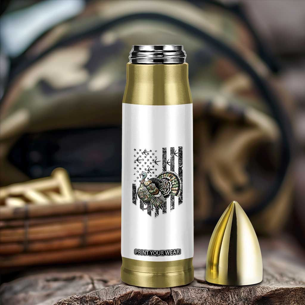 Turkey Hunter Bullet Tumbler Patriotic American Flag Gift TS12 Print Your Wear