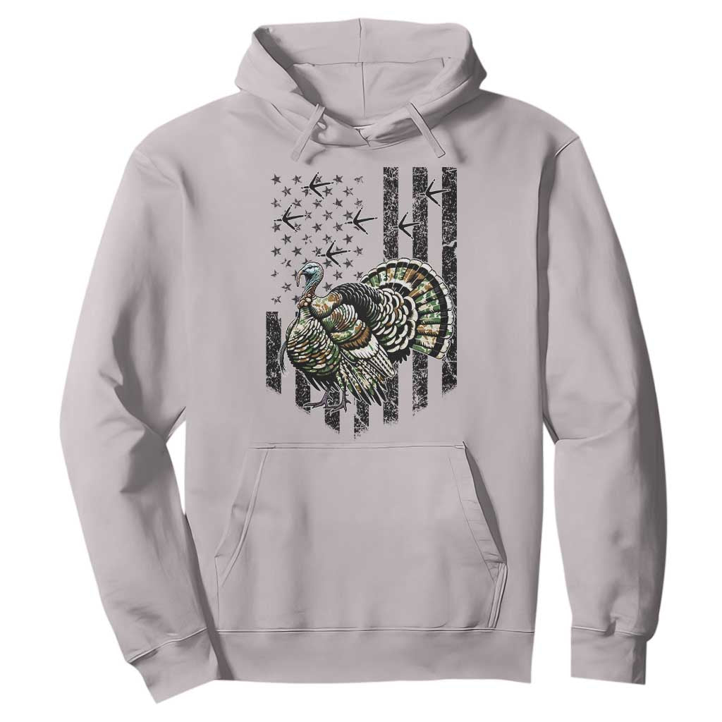 Turkey Hunter Hoodie Patriotic American Flag Gift TS12 Ice Gray Print Your Wear